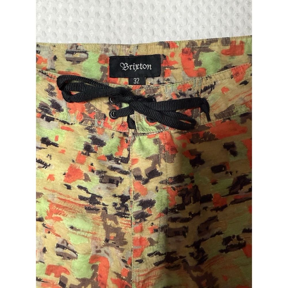 Brixton Lightweight Board Shorts Swim Trunks Abstract Men's SZ 32 Logo Tropical - Picture 2 of 7